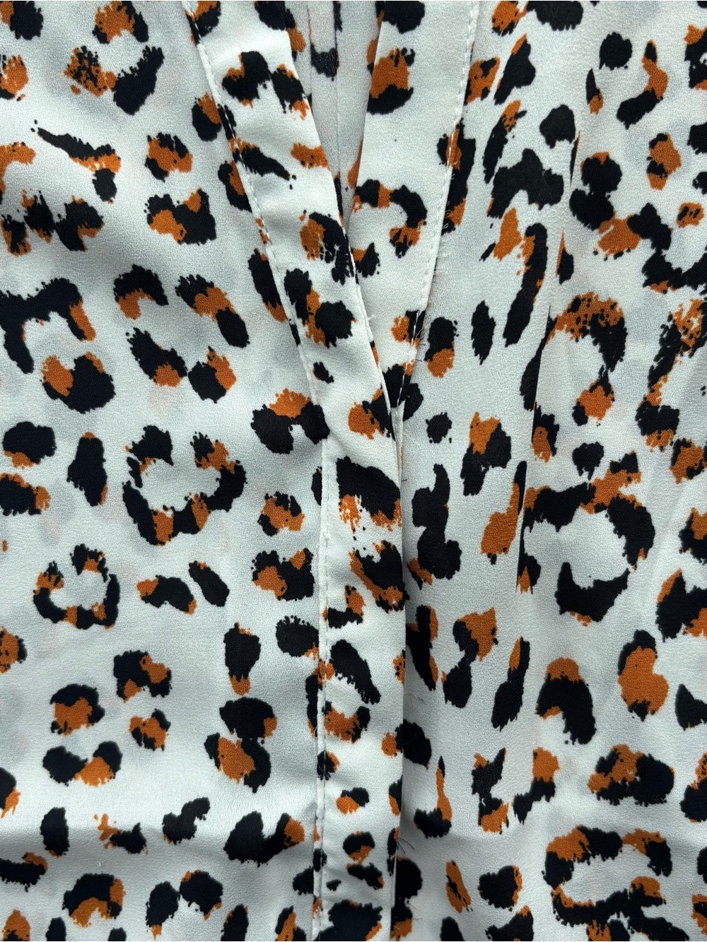 Grace Sleeveless Leopard Print V-Neck Shell Top - White, Tan, Black - Picture 4 of 7